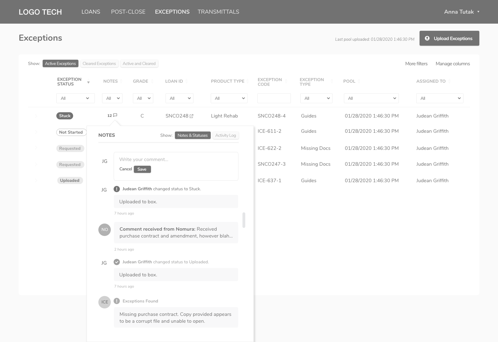Fintech wireframing example 4