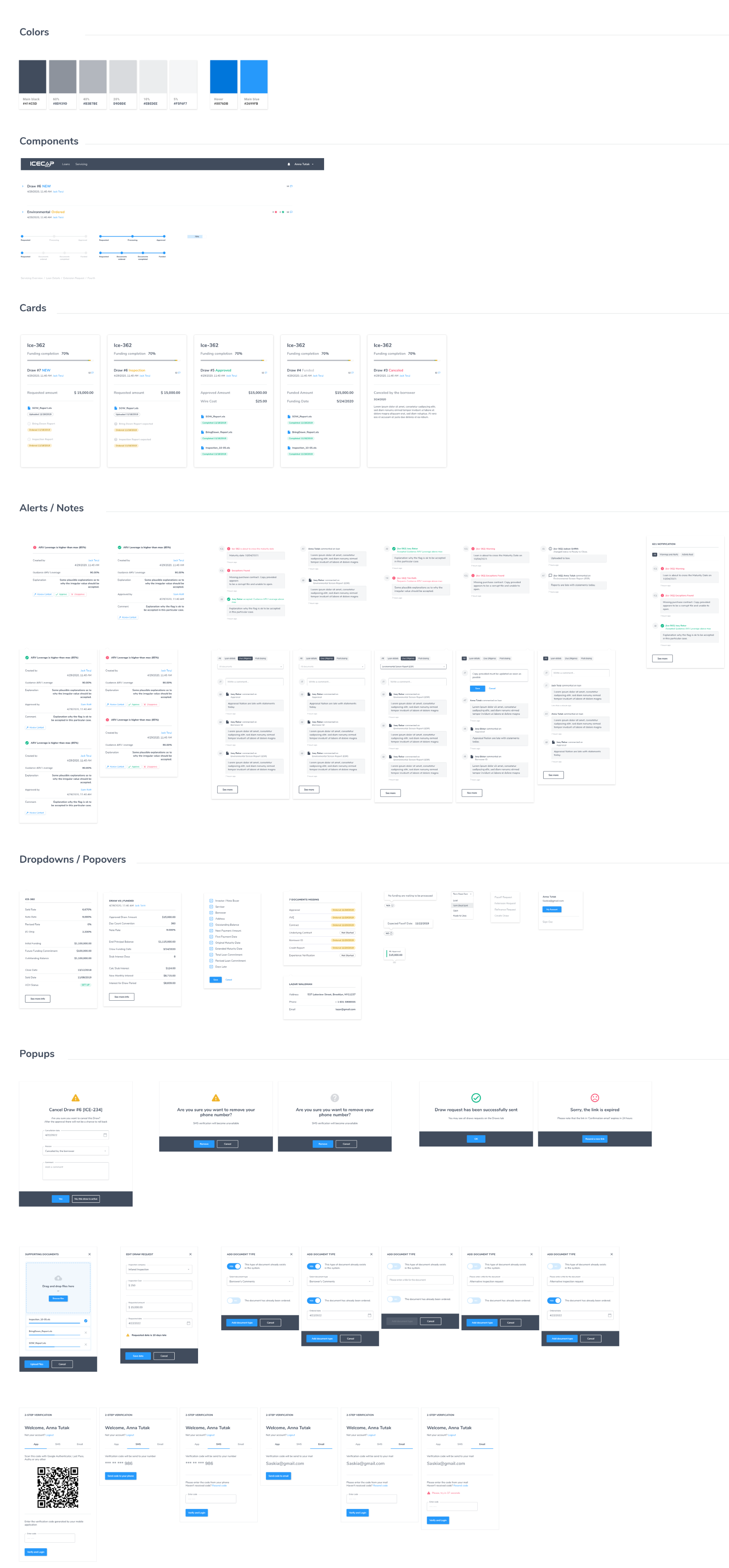 Fintech styleguide and design system example 3