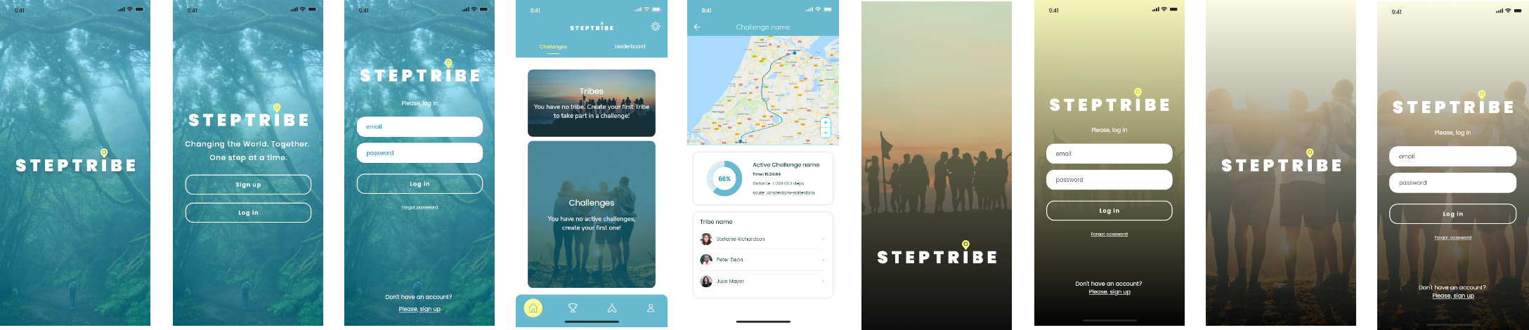 Sports app UI Design variants example
