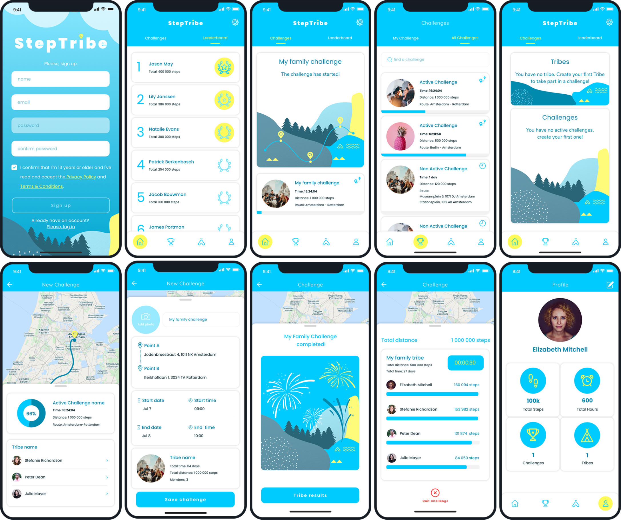 Sports app UI Design final variant example 2